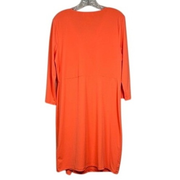 Michael Kors MK Faux Wrap Dress- Orange Size Large - Picture 2 of 11